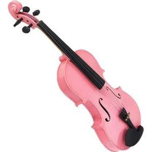 Beginner Viool Muziekinstrumenten Handgemaakte Viool Massief Hout Glanzend Studentenpraktijkviool Roze 4/4-1/16 (Color : 1/2)