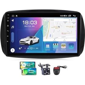9 Inch Touchscreen 2 DIN Autoradio Compatibel met Mercedes Benz Smart Fortwo 3 2014-2020 met Carplay/Android Auto FM RDS DAB+ Radio WiFi 4G Draadloze Carplay Android Auto BT 5.0 DSP(NF-7)