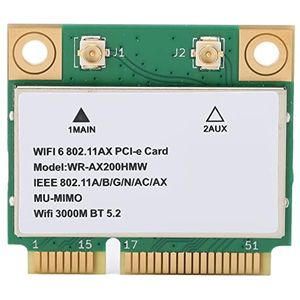 Draadloze WiFi-kaart,AX200HMW 2.4G/5G Dual Band Draadloze Netwerkkaart,2974M WiFi6 Bluetooth 5.2 Mini PCI-E Draadloze Kaart,802.11 A/B/G/N/AC/AX voor Laptop