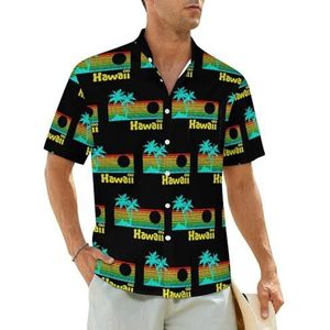 Jaren 80 Retro Vintage Hawaii herenhemden korte mouwen strandshirt Hawaïaans shirt casual zomer T-shirt L