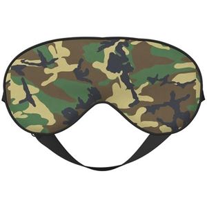 Groene militaire camouflageprint, veelzijdige slaapoogbedekking, zacht oogmasker, omkeerbaar voor meditatie en reizen, oogmasker, uniseks