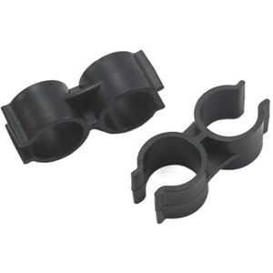 PVC-waterleidingklemmen, Dubbele U-type PVC-buisklem, verpakking van 6, zwart, 20/25 mm(25mm)