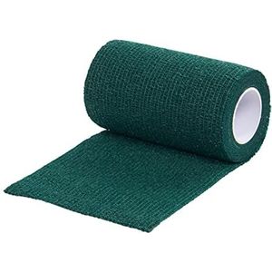 Kruuse Vet-Flex Verband, zelfklevend, flexibel, eerste hulp, sport, elastische bandages, dieren, letsels 10 cm x 4,5 m, doos met 10 rollen (groen)