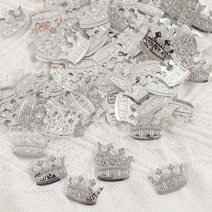 Feestdecoraties 15 g pailletten goud/zilver kronen confetti voor baby prinses jongen verjaardag babyshower thema feest bruiloft tafeldecoraties (kleur: zilver)