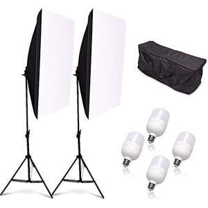 ZUOCHEN Softbox continu Licht Fotostudio Studio Lamp set Softbox Fotolamp Softboxen Fotolicht Softbox 50x70 cm Fotostudio Softboxen + 2M Statief + Draagtas voor Fotostudio en Video-opname