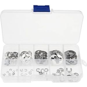 E-clip externe assenverbindingen RVS Externe E-Clip Borgringset 120 stuks Zilver 1,5-10mm