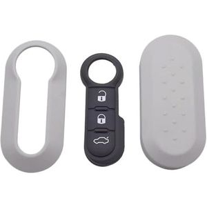 Afstandsbediening Autosleutel Siliconen Hoes Case voor Fiat 500 Panda Punto Bravo-gray