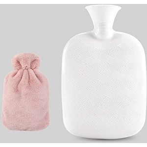 OIFAODAO, Warmwaterflessen 2000 ml Veilige warmwaterkruik Zacht Warm Winter Draagbaar Herbruikbaar Beschermend met hoes Wasbaar Lekvrij Pijnverlichting Warmwaterzak,Warmwaterkruik(B)