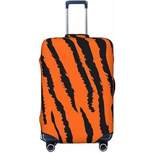 CARRDKDK rugzak vliegtuig bedrukte koffer cover, bagage beschermer koffer cover, individuele bagage hoezen met hoge elasticiteit (S, M, L, XL), Oranje Tijger Luipaard, M(30''H x 21.5''W)
