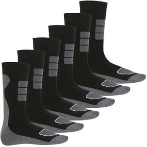 Footstar Wintersokken voor heren, badstof, met thermo-effect, verpakking van 6 stuks, zwart, 43-46 EU