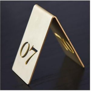 Tabelnummers, Tafelnummers, 1 stuk holle dubbelzijdige staande tafelnummers, bureauborden for restaurants, cafés en bars, 6,5 x, 4 cm(7)