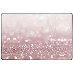 FRGMNT Roze glitter print ultra zacht vloertapijt, luxe lounge gebied tapijt ideaal voor woonkamer, slaapkamer, kinderkamer