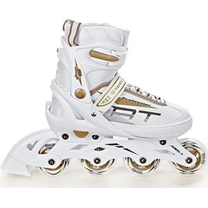 RAVEN Beroep - Inline skates - wit/goud - maat 31-35 (20,5 cm - 22,5 cm) - verstelbaar