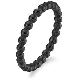 Maat 5-11 Dameskralenring 2 mm roestvrij staal Stapelbare ring Damesringen Sieraden Geschenken (Color : Black_5)