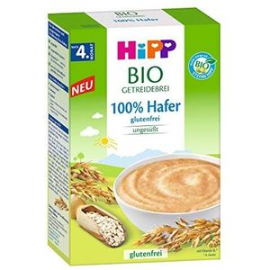 Hipp biologische ontbijtgranen 100% haver, glutenvrij, na de 4e maand, 4-pack (4 x 200 g)