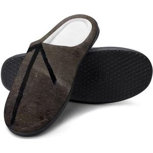 Nordic Interessante Platte Pantoffels met Thor's Hammer-patroon, Warme Huiskatoenen Pantoffels met Gesloten Teen voor Heren, Klassieke Pantoffels met Rubberen Zool (Color : Signpost, Size : 13-14(46