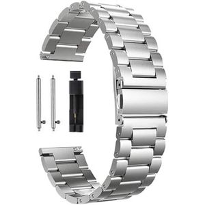 EDVENA Roestvrijstalen polsbandje compatibel met Samsung Galaxy Watch 3 Lte 4 1mm 45mm band armband for tandwielsport / S2 S3 42mm 46mm 20mm 22mm bands (Color : Silver black, Size : For Active2 40 4
