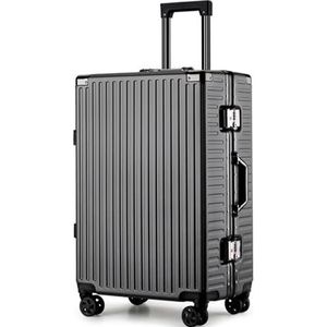 Koffer Kofferbak geschikt for MAN-tas, kan in de cabinekoffer zitten, vrouwelijke handbagage, instapwachtwoord, trolleykoffer (Color : Drak gray, Size : 28"")