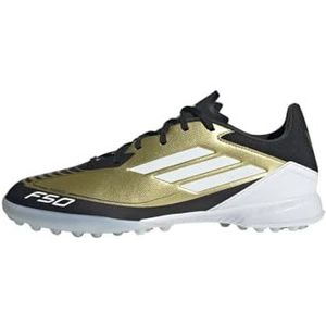 adidas F50 League Messi Turf Laarzen, Textiel Bovenwerk, Goud, Goud Metallic Wolk Wit Kern Zwart, 40 2/3 EU