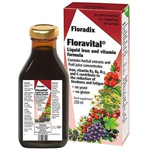 Floradix Floravital gist en gluten vrij vloeibaar ijzer en vitamine formule 250ml