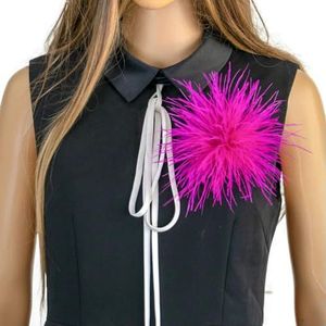 1 STUKS Struisvogelveren Broche Voor Kleding Vrouwen Pluimen Pin Broche Bruiloft Feest Sieraden Haar Hoofddeksels Broche Schoen Mode Luxe-Roze Rood-1 STUKS
