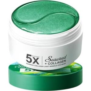 Algen Anti-Rimpel Oogpatch, 60 stuks Collageen Oogmasker voor Donkere Kringen en Wallen, Vermindert Rimpels en Fijne Lijntjes, Verbetert en Verstevigt de Huid rond de Ogen, Hydraterende Eye Patches