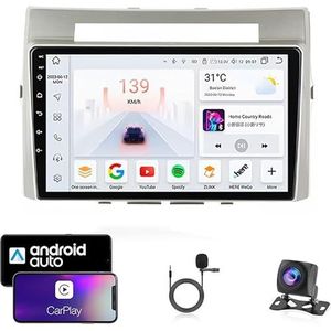 9 Inch Autoradio Compatibel voor Toyota Verso 2004-2009 met GPS Navigatie CarPlay Android Auto Acht-Core 4G Bluetooth WiFi MirrorLink Stuurwiel Afstandsbediening(T6 8 Core 4G+Wifi 8G+128G)