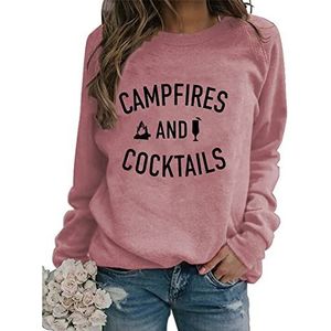 Funny Camping Sweatshirt for Women Long Sleeve Camper Mountain Graphic Pullover Vacation Shirt Tops