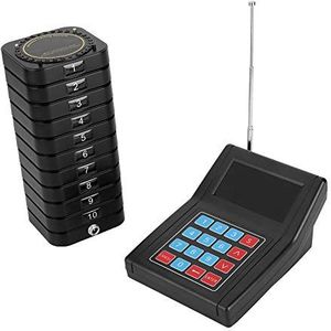 Bewinner Draadloos oproepsysteem Draadloos oproepsysteem voor klanten Oproepsysteem Restaurant Pagers 1 zender + 10 ontvangers Praktisch oproepsysteem voor restaurantcafetaria Fast food