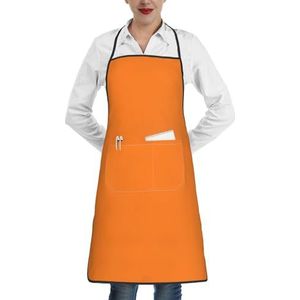 ZhaoYuGoods Jupiter-schorten met zakken voor vrouwen, stijlvolle keukenschorten voor keuken, tuinieren, salon, ideale schort met print, Beauty Verbrand Oranje, Eén maat