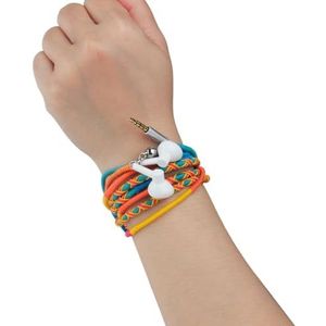 URIZONS Earphones hoofdtelefoons met microfoon - en afstandsbediening in-ear sports headset voor iPhone iPad iPod Mac laptop tablets Android handgemaakte stof gevlochten Tribe Wrapped Bracelet