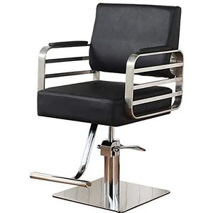 Renovatiehuis kappersstoelen voor haarstylist hydraulische kappersstoel voor kapsalon met bredere zitting zware hydraulische pomp tattoo stoel shampoo schoonheidssalon apparatuur (kleur: donkergrijs +