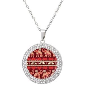 Rode Boheemse Olifanten Hanger Ketting Voor Vrouwen Mode-sieraden Custom Verjaardag Kerst Valentijnsdag Gift Zilver-stijl