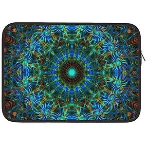 Abstract-Blauw-Goud-Mandala Gedrukt Computer Handtas Laptop Case Cover Notebook Pocket Case Laptop Sleeve 13 inch