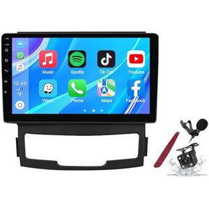 Android 14 Autoradio Sat Navi voor S-sangyong Korando (2010-2013) 9 Inch Touchscreen Multimedia Speler met Draadloze Carplay GPS Navigatie FM RDS Bluetooth 5G-WiFi SWC DSP,M100s