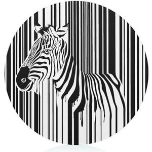 Zwart En Wit Zebra Barcode Snijplank Ronde Dienblad Slagers Blok Snijplank Voor Carving Vlees Groenten Kaas En Brood