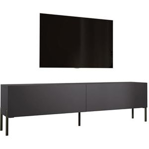 3E 3xE living.com TV-kast antraciet met poten in zwart, A: B: 170 cm, H: 52 cm, D: 32 cm. TV-meubel, tv-tafel, tv-bank