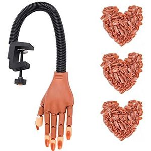 Deciniee Oefenhand Voor Acryl Nagels, 300 Stuks Nageltips Flexibele Training Hand Professionele Nagelkunst Handgereedschap Verstelbare Valse Vingernagels Voor Doe-Het-Zelf Nagelmanicure