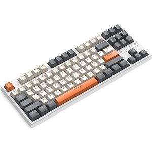 K87 75% Draadloos Gamingtoetsenbord, Tri-Mode - BT5.0/2,4 GHz/Bedraad, Compacte TKL 80% Layout 87 Toetsen, LIGHTSYNC RGB-Verlichting, Hot-Swappable Clicky Tactile Switch Oplaadbaar 3000 mAh - Grijs