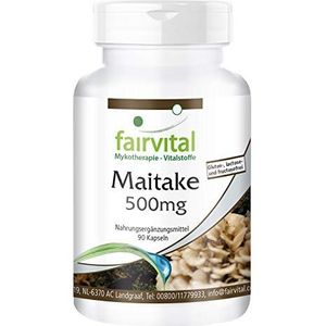 Fairvital | Maitake capsules 500mg - HOOG GEDOSEERD - VEGAN - 90 capsules - paddenstoel poeder