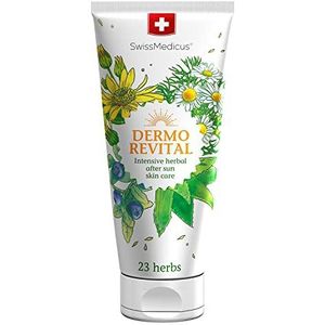 SwissMedicus DermoRevital Kruidenbalsem voor regeneratie van beschadigde huid met bèta-glucaan en 23 kruiden - revitaliseert de huid effectief bij schade door overmatig zonlicht - 200 ml
