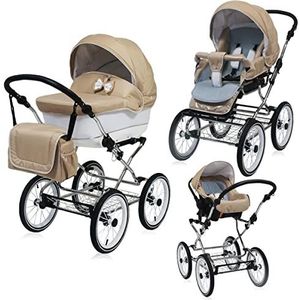 SaintBaby Retrokinderwagen set buggy babyzitje en Isofix Optioneel Candy by SaintBaby Creme 02 2-in-1 zonder babyzitje