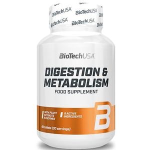 BioTechUSA Digestion & Metabolism, Voedingssupplementen met plantenextracten, enzymen, mineralen en biotine, 60 tabletten