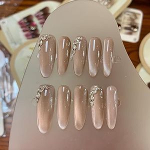 10 stuks pers op nagels lange doodskist vierkante nepnagels(Long ellipse)