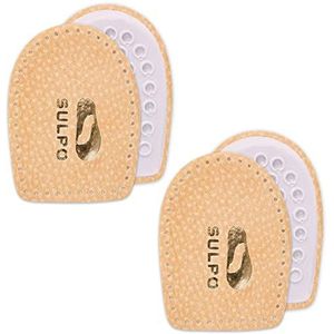SULPO Lederen hielkussens met latexschuim hielkussen inleg / 2 paar / beige / 35-46 (35-41)