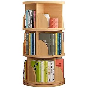 Staande boekenkast 360 ° Roterende Boekenplank Multi-tier Staande Boekenkast Kinderen Prentenboek Ronde Boekenplank Organizer Woonkamer Boekenrek perfecte weergave