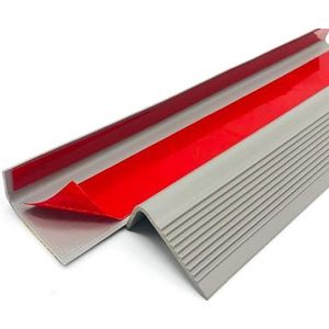Zelfgeplakte trappen tegen glijbaan 393,7 inch L-vormige rubberen trapleuningen, antislip, zelfklevende traptrederand(Grey,393.7IN/10M)