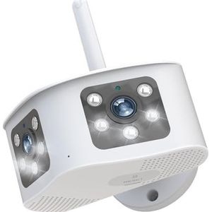 Bewakingscamera, 8MP 4K Dual Lens Panoramische Vaste Camera Ultra Groothoek 180° Buitencamera Oberproof Draadloze IP CCTV Camera(8MP NO Card)