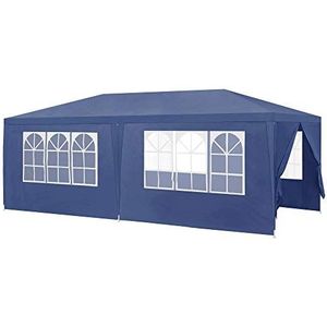casa.pro Partytent Wedau met 6 zijwanden tuin paviljoen waterbestendig overkapping 6x3m donkerblauw