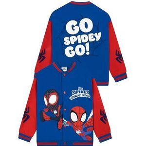 Marvel Spidey and His Amazing Friends Jongens Bomberjas, Stoere Spidey Baseball Varsity Jas Met Lange Mouwen, Blauw 116